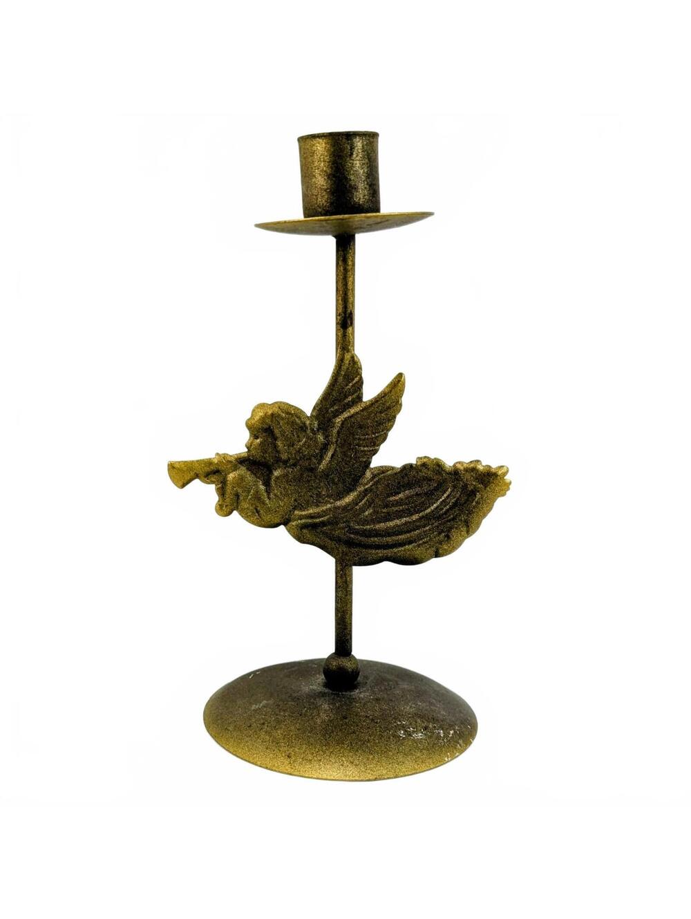 Gold Cherub Candlestick Holder